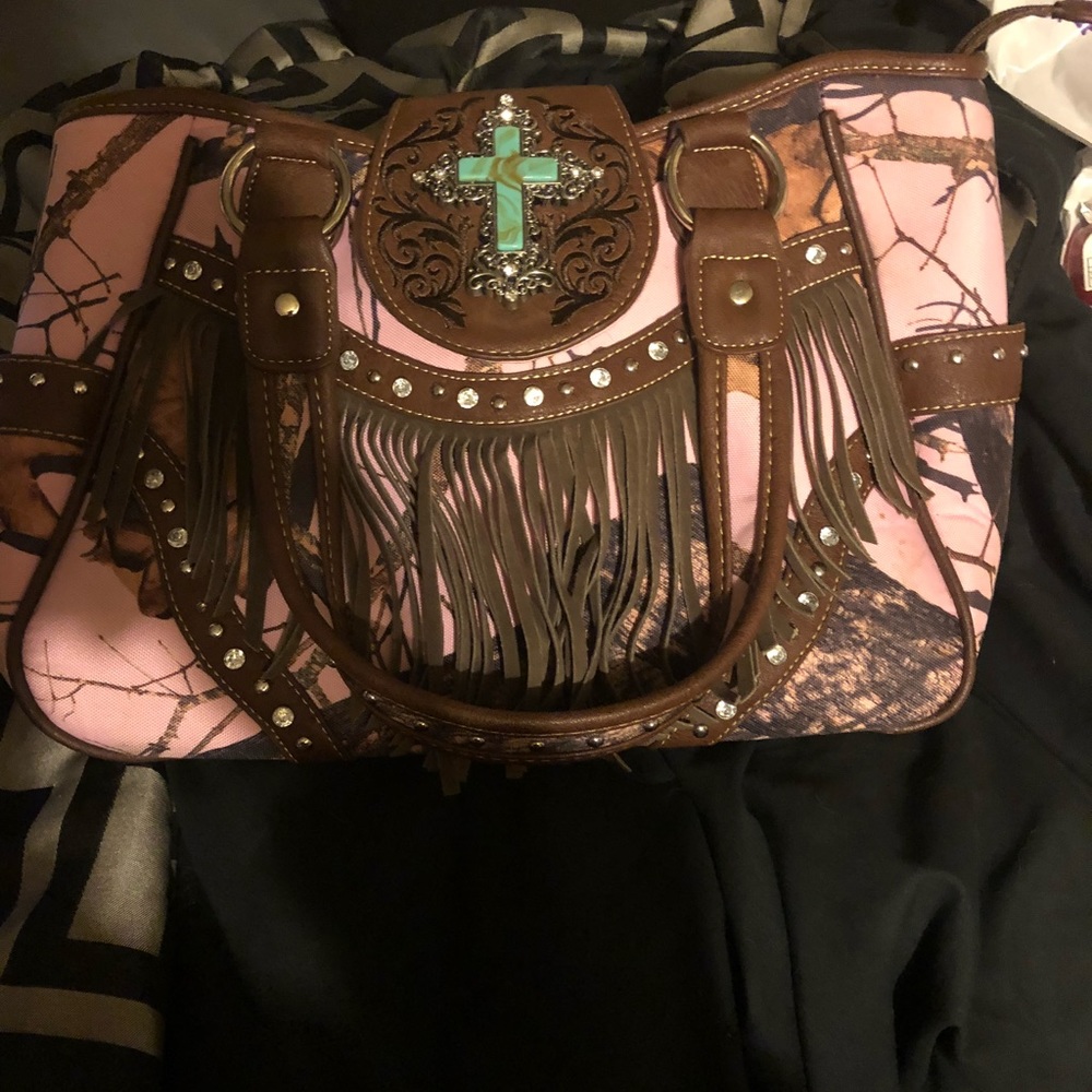 Pink camo purse